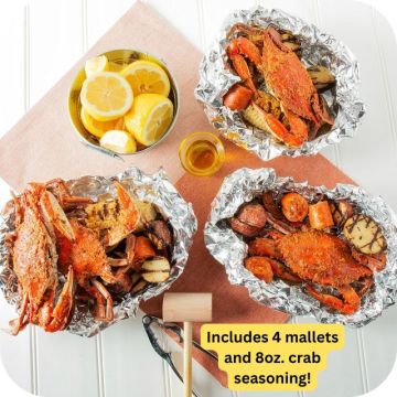 Large Male Blue Crabs (2 dozen, 4 mallets, & 8oz. seasoning)